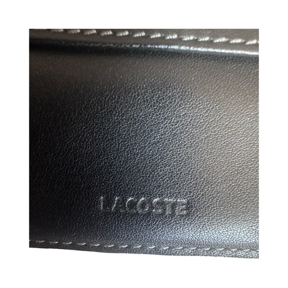 Lacoste Leather compact men's smooth kip leather crocodile logo. - Picture 2 of 15